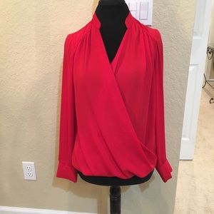 Beautiful Elegant Draped Red INC Top